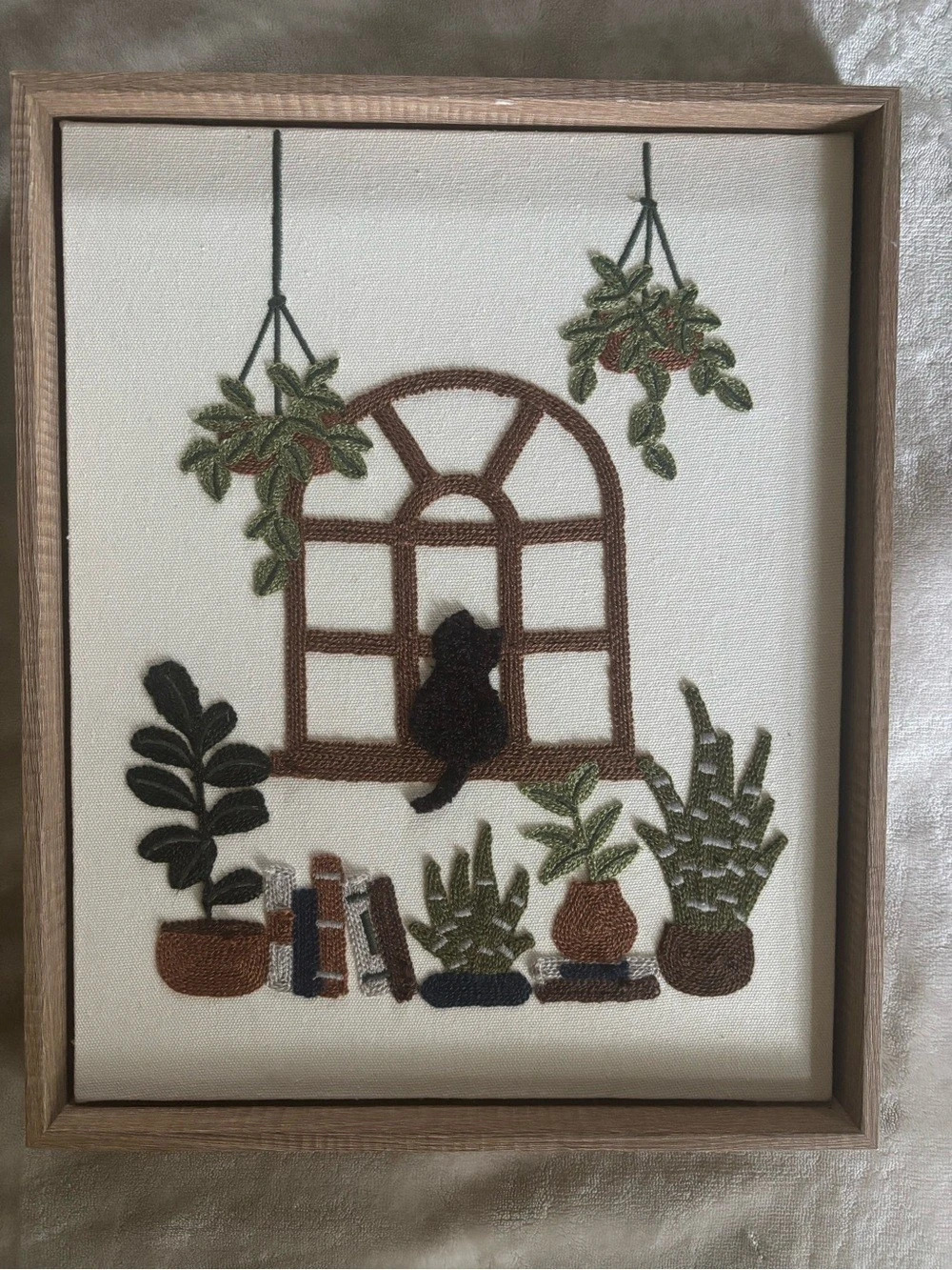 Embroidered Botanical Framed Wall Art